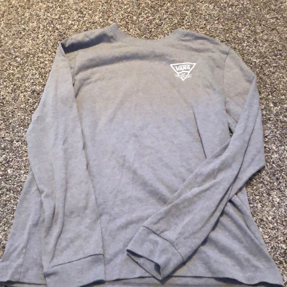 gray long sleeve vans shirt
